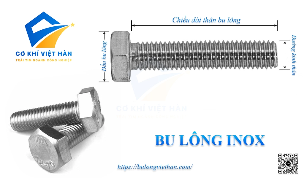 Bu lông inox có cấu tạo 