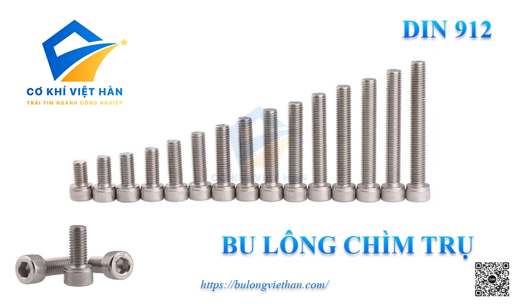 Bu lông chìm trụ inox tiêu chuẩn DIN 912