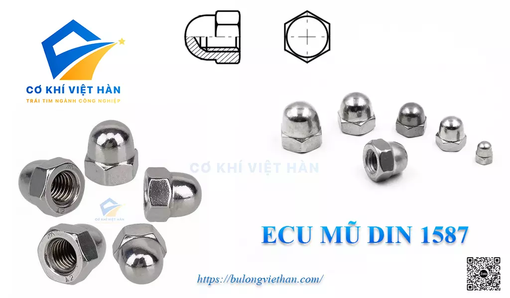 Ecu mũ inox DIN 1587