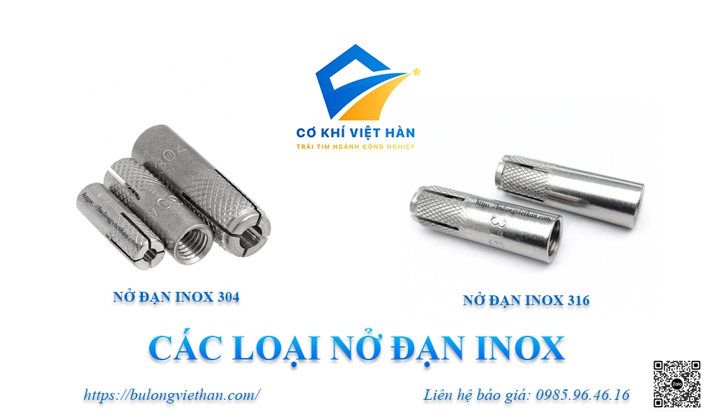 Các loại nở đóng inox