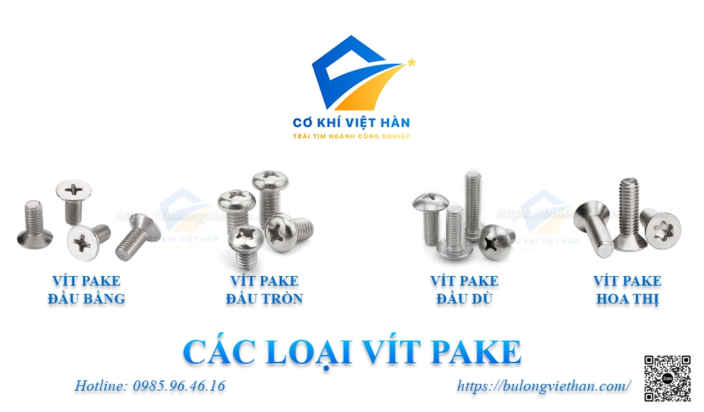 Các loại vít pake thân bu lông