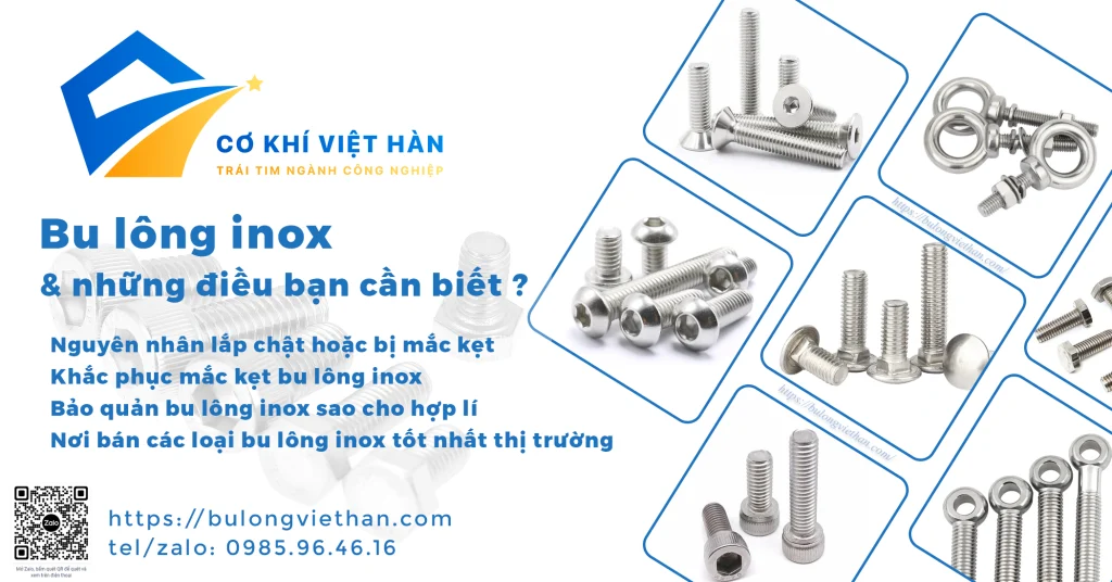 bu long inox lap bi chat, ket