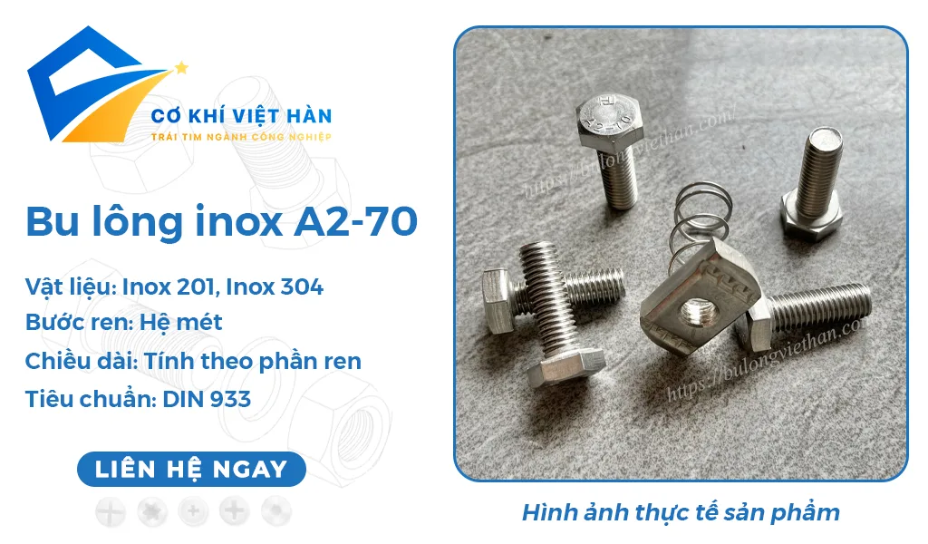 Bu Lông Inox Cơ Khí Việt Hàn