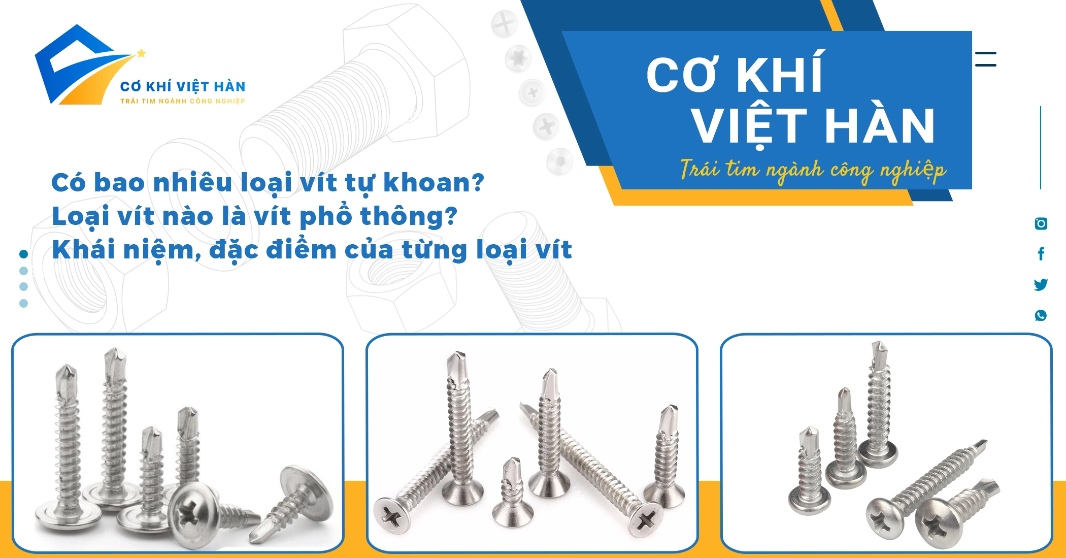 Các loại vít tự khoan inox