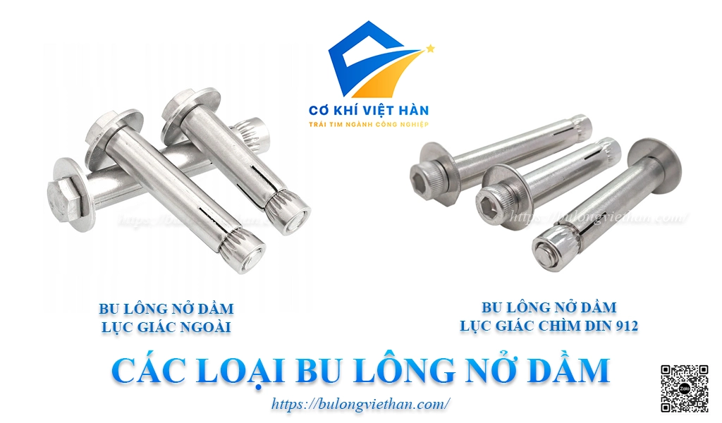 Các loại bu lông nở dầm