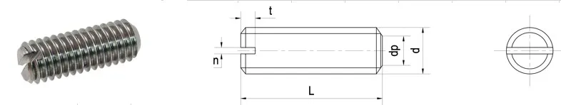 Cấu Tạo Vít Trí Xẻ Rãnh Đầu Bằng Inox (DIN 551)