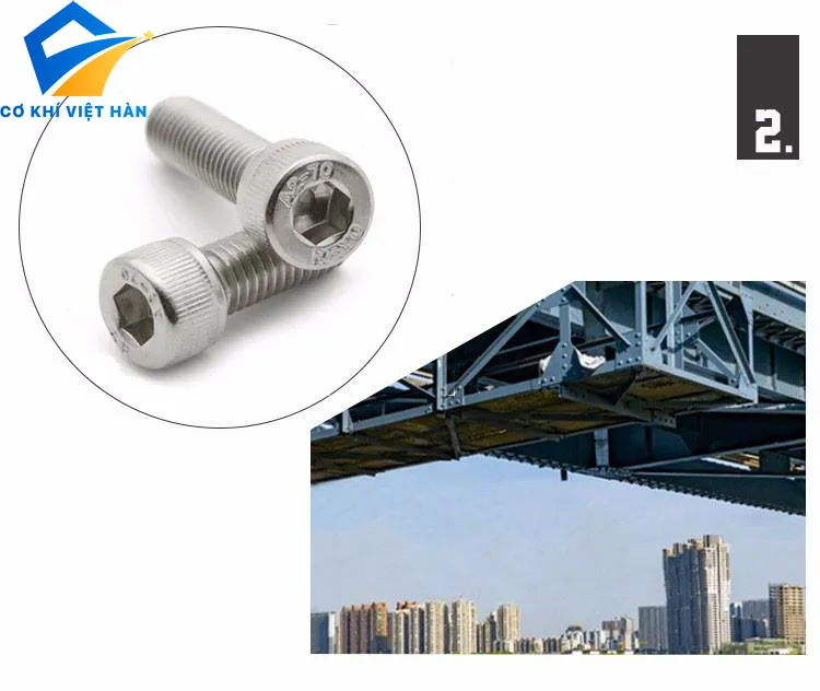 Ứng Dụng Bu lông inox lục giác chìm đầu trụ DIN 912
